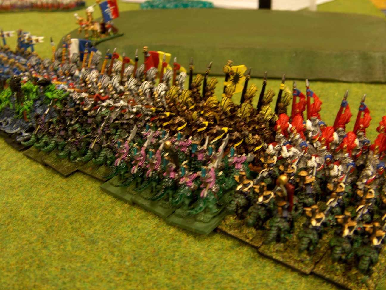 Charge de cavalerie entre l'Empire et les Elfes Noirs